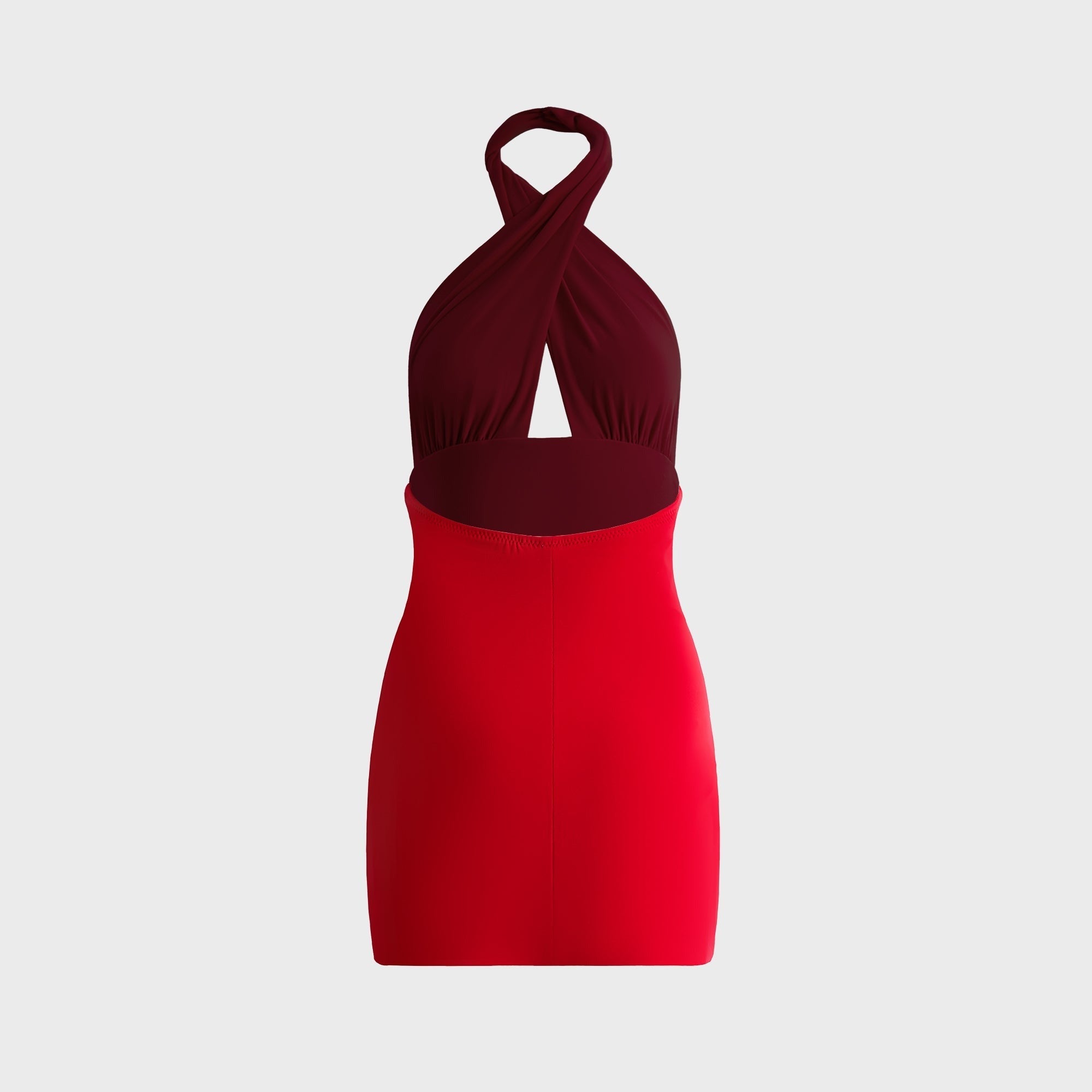 Norma Kamali Cross Halter Pickleball Dress - Tiger Red