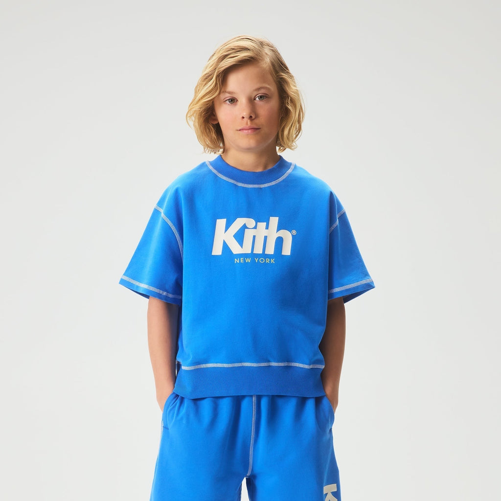 Kith Kids Short Sleeve Nelson Crewneck - Cobalt