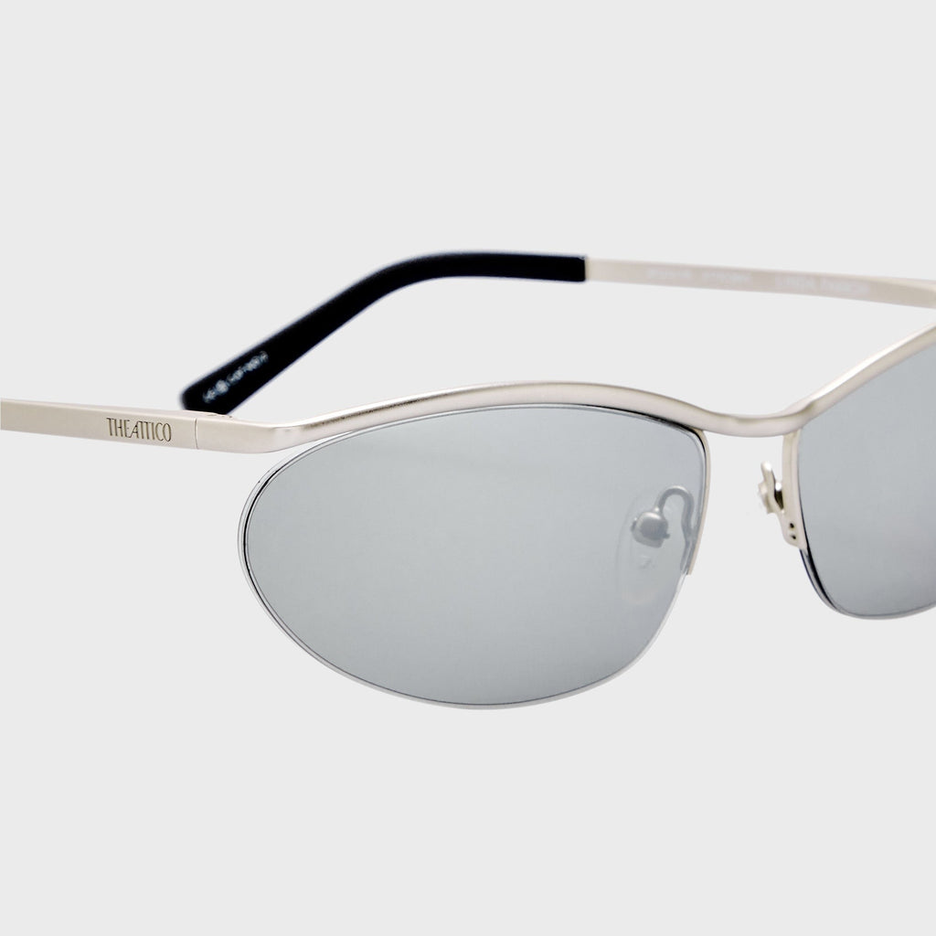 The Attico Charlotte Sunglasses - Matt Silver / Silver Mirror