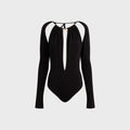 Marine Serre Draped Jersey Long Sleeve Top - Black