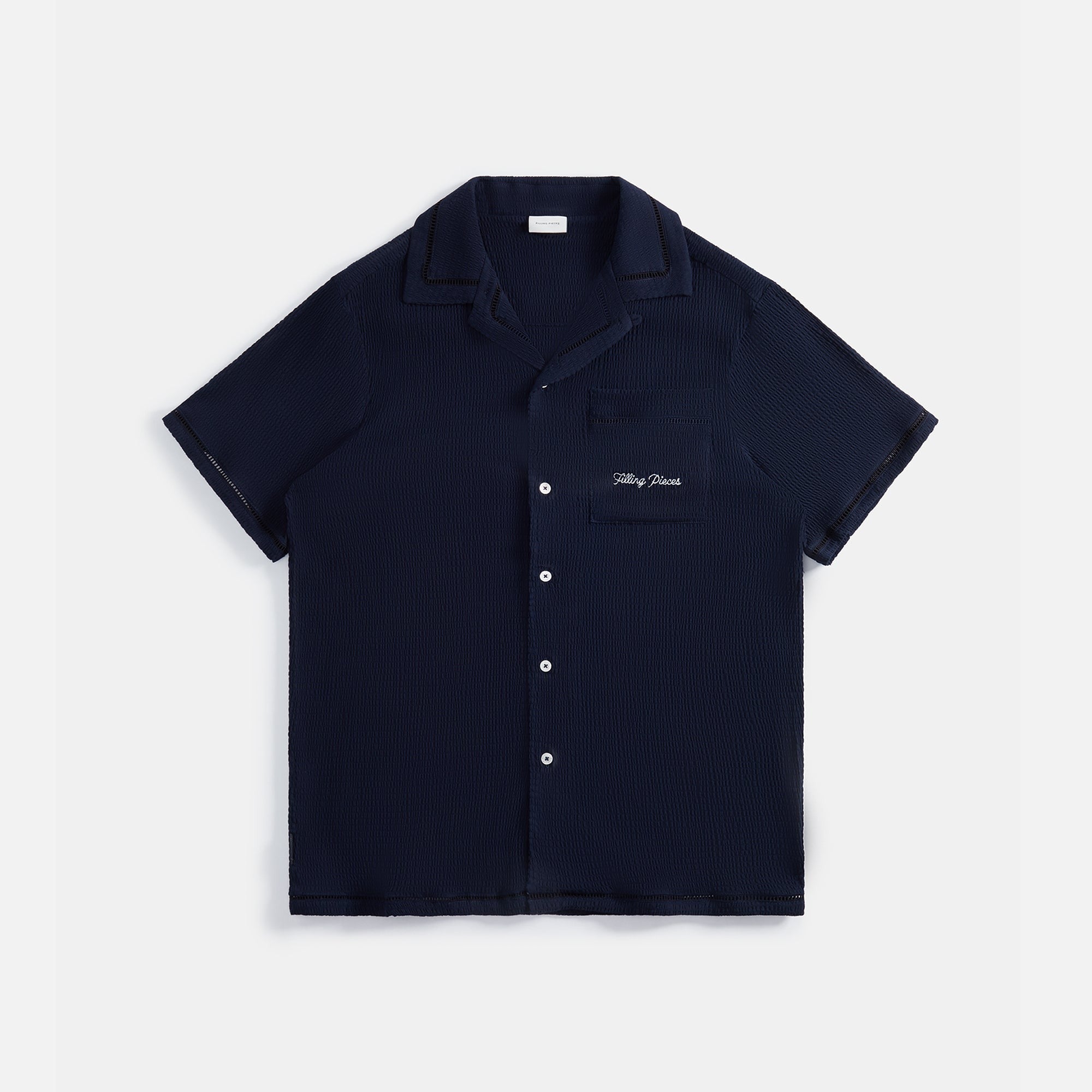 Filling Pieces Resort Shirt Seersucker - Navy