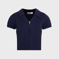 GUIZIO Calesia Zip Up Top - Navy