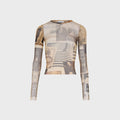 Jean Paul Gaultier Mesh Double Sleeves Baby Tee - Printed Journal