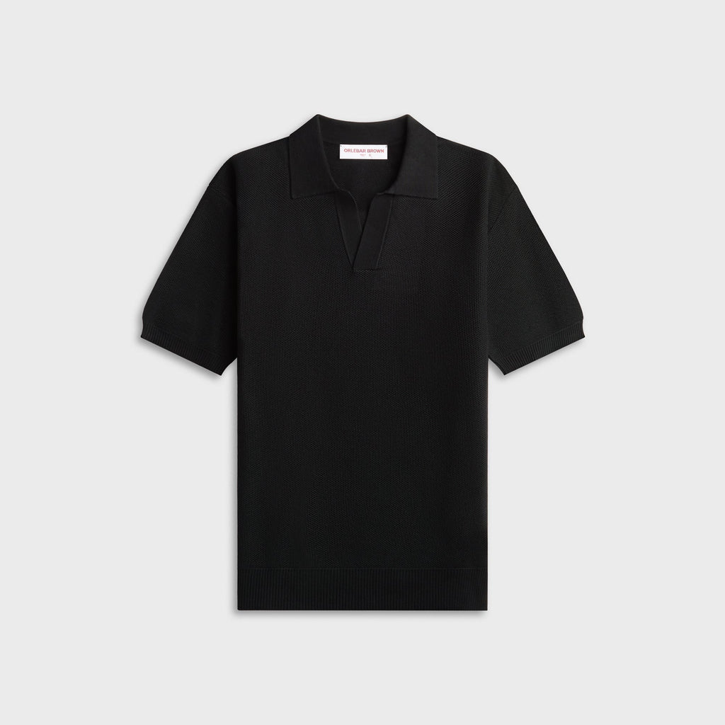 Orlebar Brown Horton Pique Mercerised Cotton Polo Shirt - Black