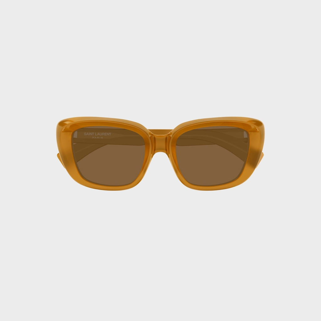Saint Laurent Recycled Acetate Sunglasses - Yellow / Brown