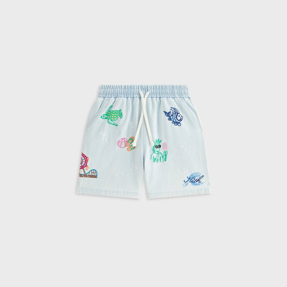 Kith Kids Novelty Thompson Camp Short - Light Indigo