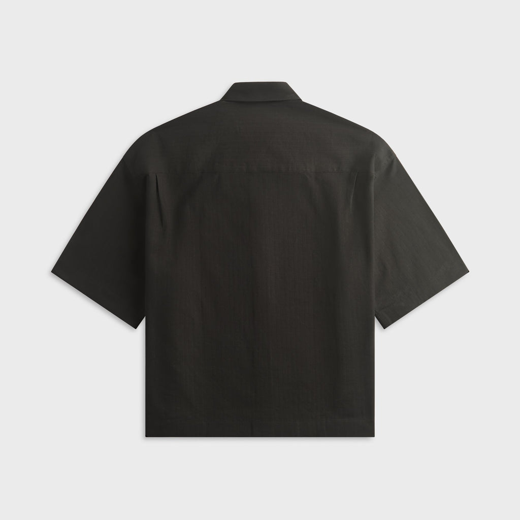 Studio Nicholson Sanko Matelasse Short Sleeve Shirt - Black