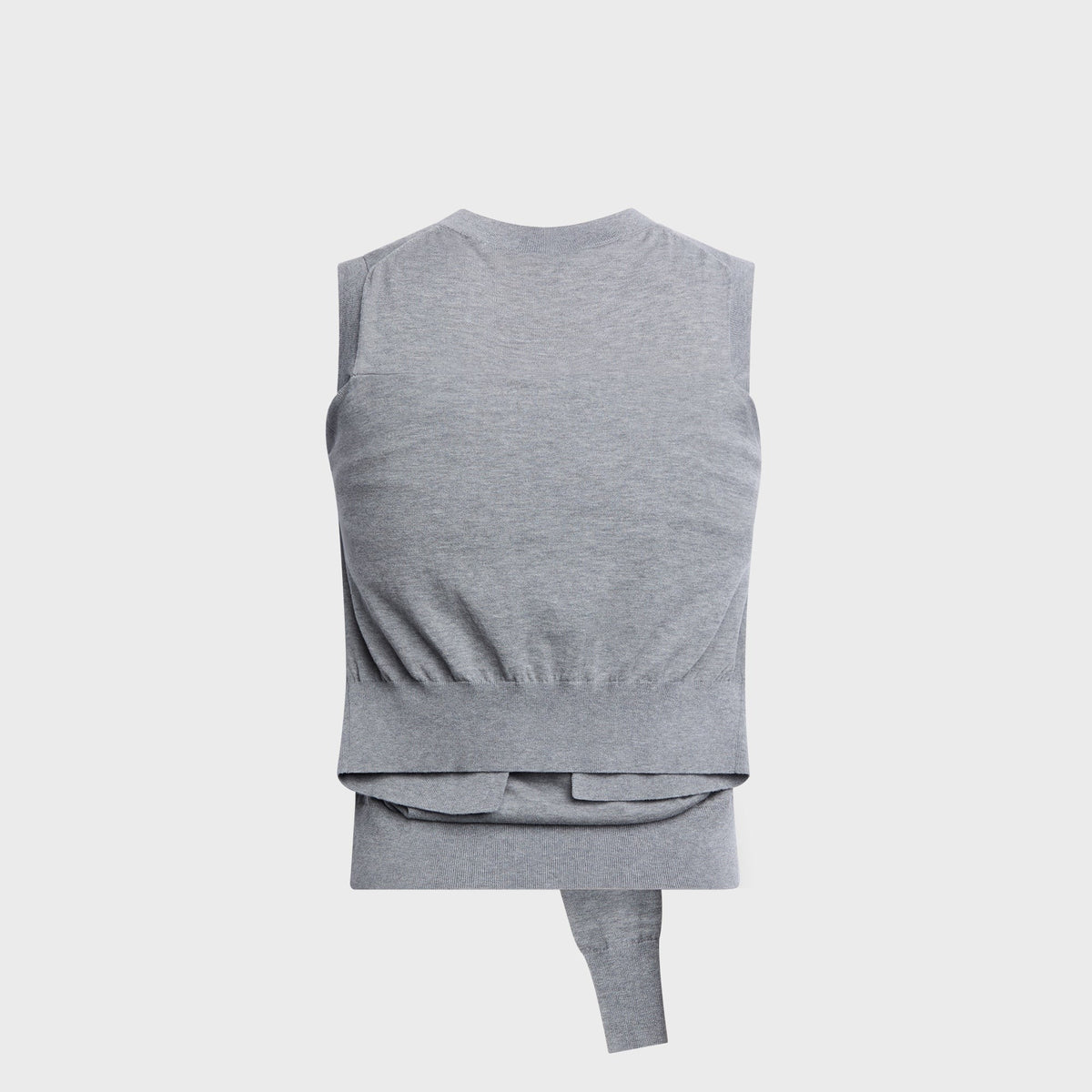 Alexander Wang Tie-front Cardigan Layered V-neck Vest - Heather Grey
