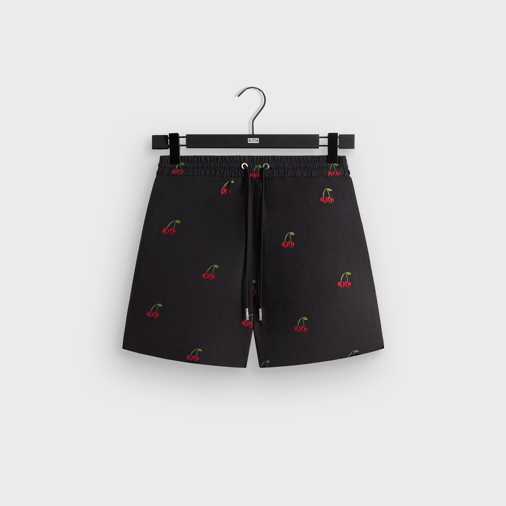 Kith Printed Cherry Cupro Linen Active Short - Black