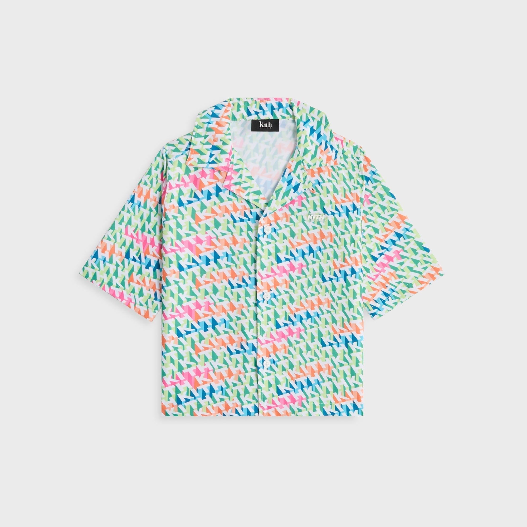 Kith Kids 3D Monogram Thompson Camp Swim Shirt - Peridot