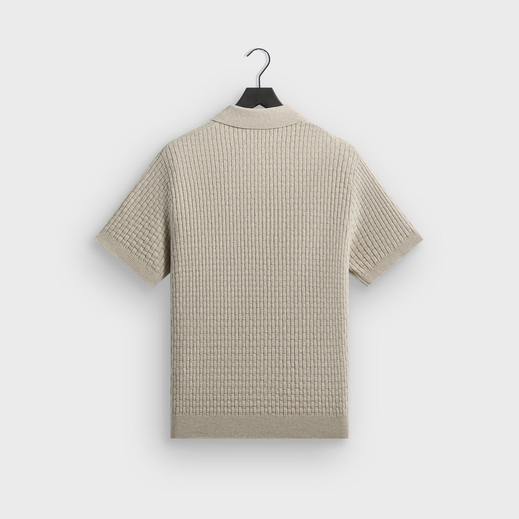 Kith Basket Weave Tilden Polo - Light Heather Grey