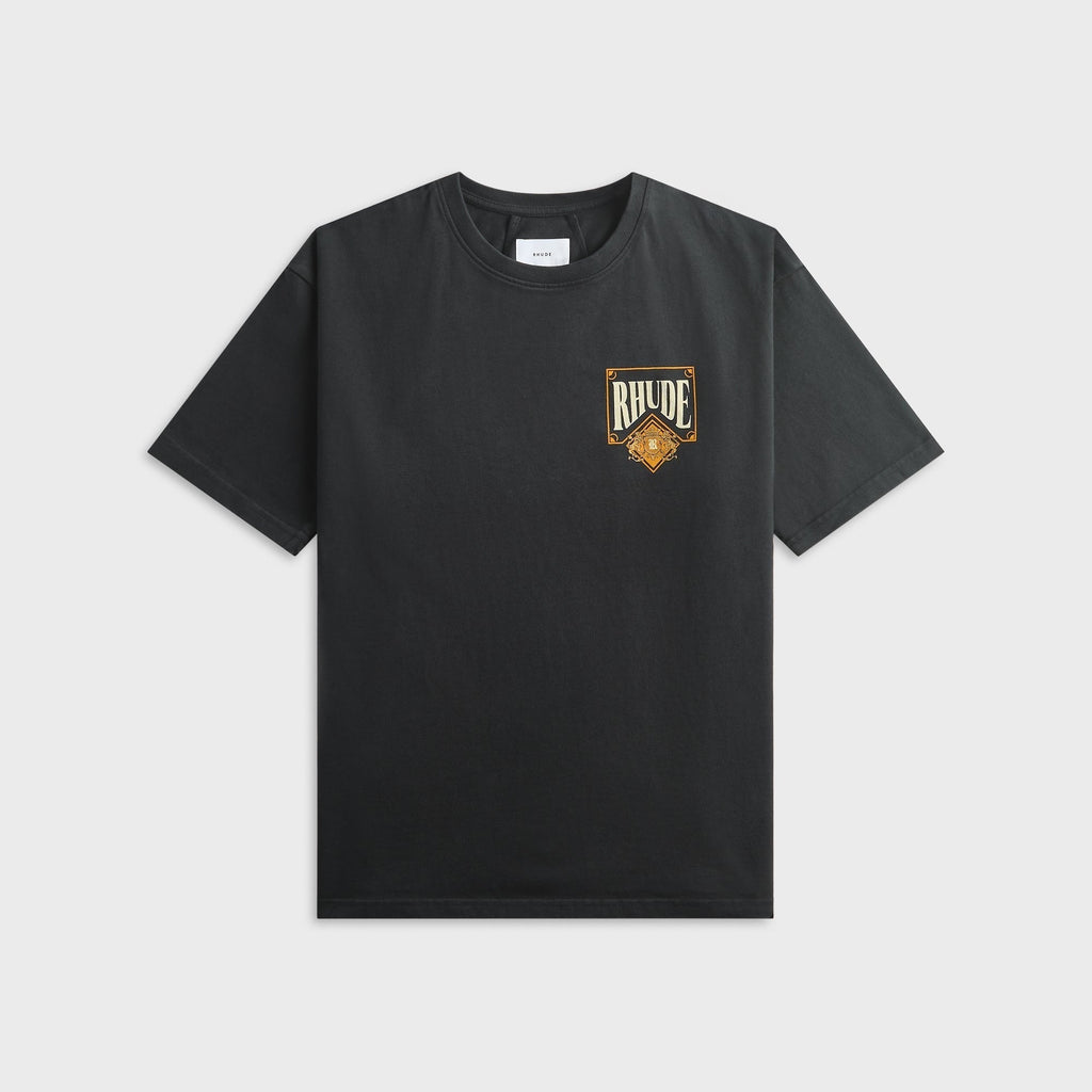 Rhude Playing Card Tee - Vintage Black / Yellow