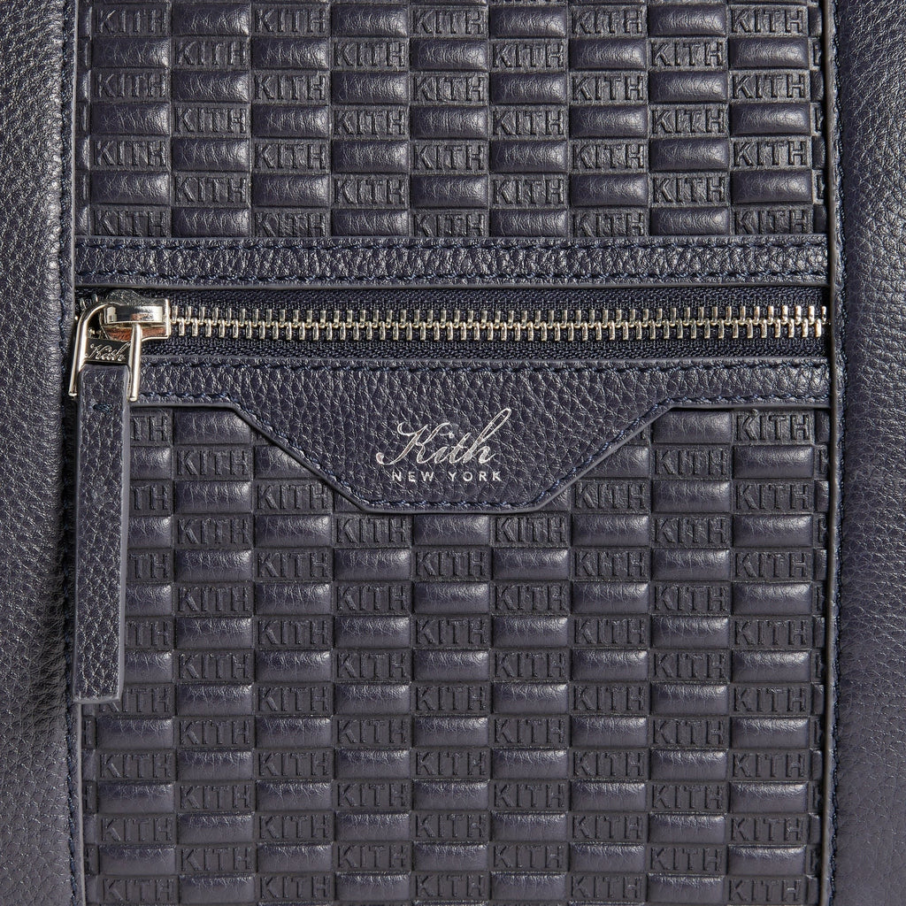 Kith Monogram Tumbled Leather Traveler K40 Duffle Bag - Ink