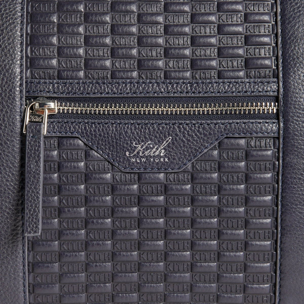 Kith Monogram Tumbled Leather Traveler K40 Duffle Bag - Ink