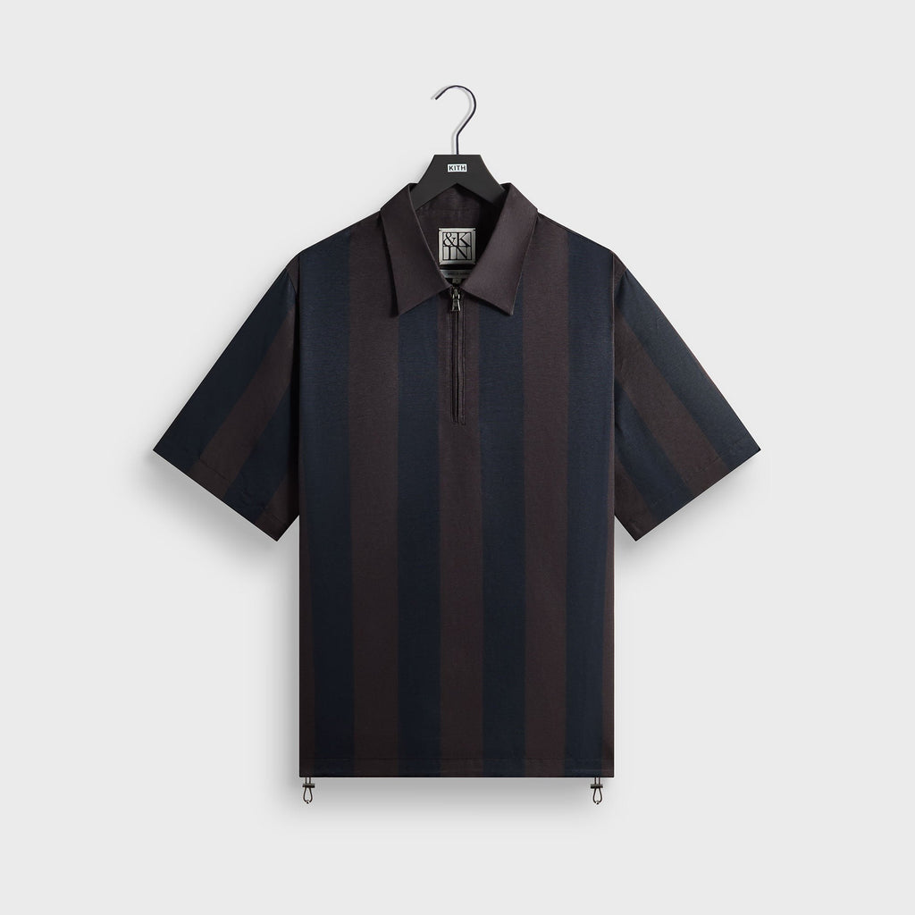 &Kin Montis Quarter Zip Faille Shirt - Cosmos