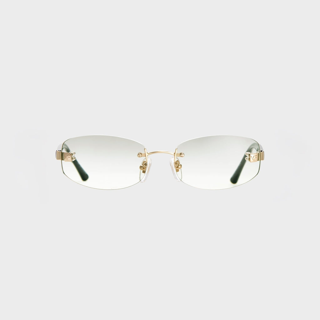 Vintage Frames Ibiza Rimless Drill Mount 24kt Yellow Gold Sunglasses - Asphalt Gradient