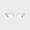 Vintage Frames Ibiza Rimless Drill Mount 24kt Yellow Gold Sunglasses - Asphalt Gradient