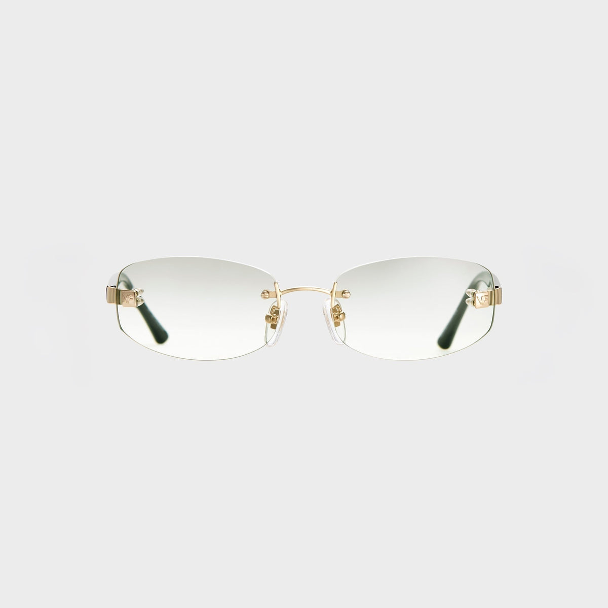 Vintage Frames Ibiza Rimless Drill Mount 24kt Yellow Gold Sunglasses - Asphalt Gradient