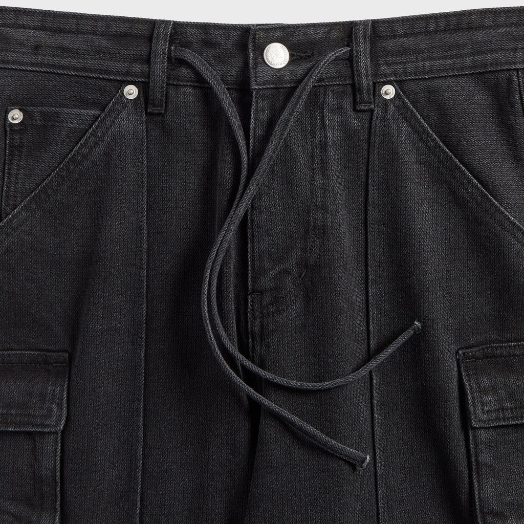 Kith Herringbone Denim Zane Cargo Pant - Black