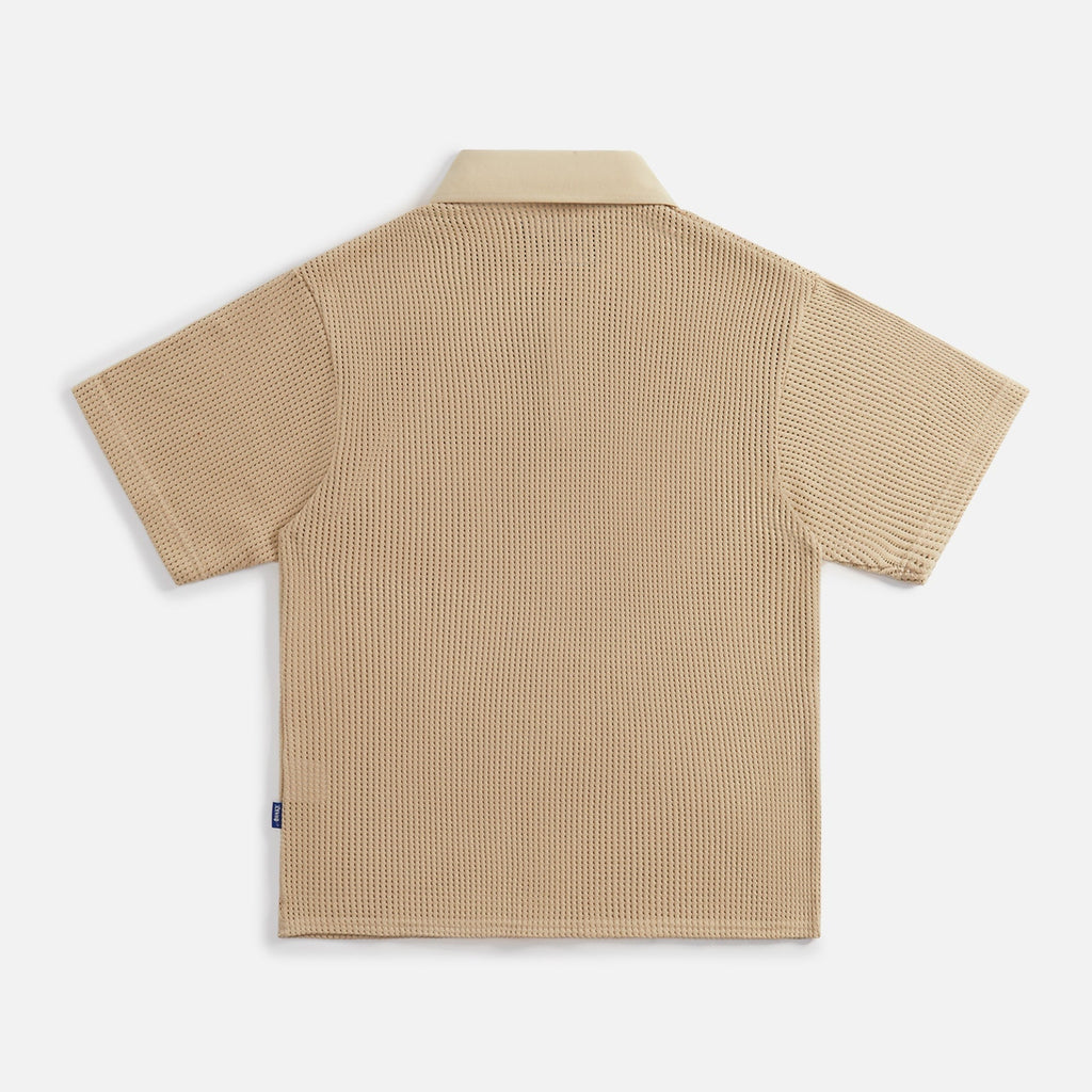 Awake NY Open Knit Embroidered Polo - Cream