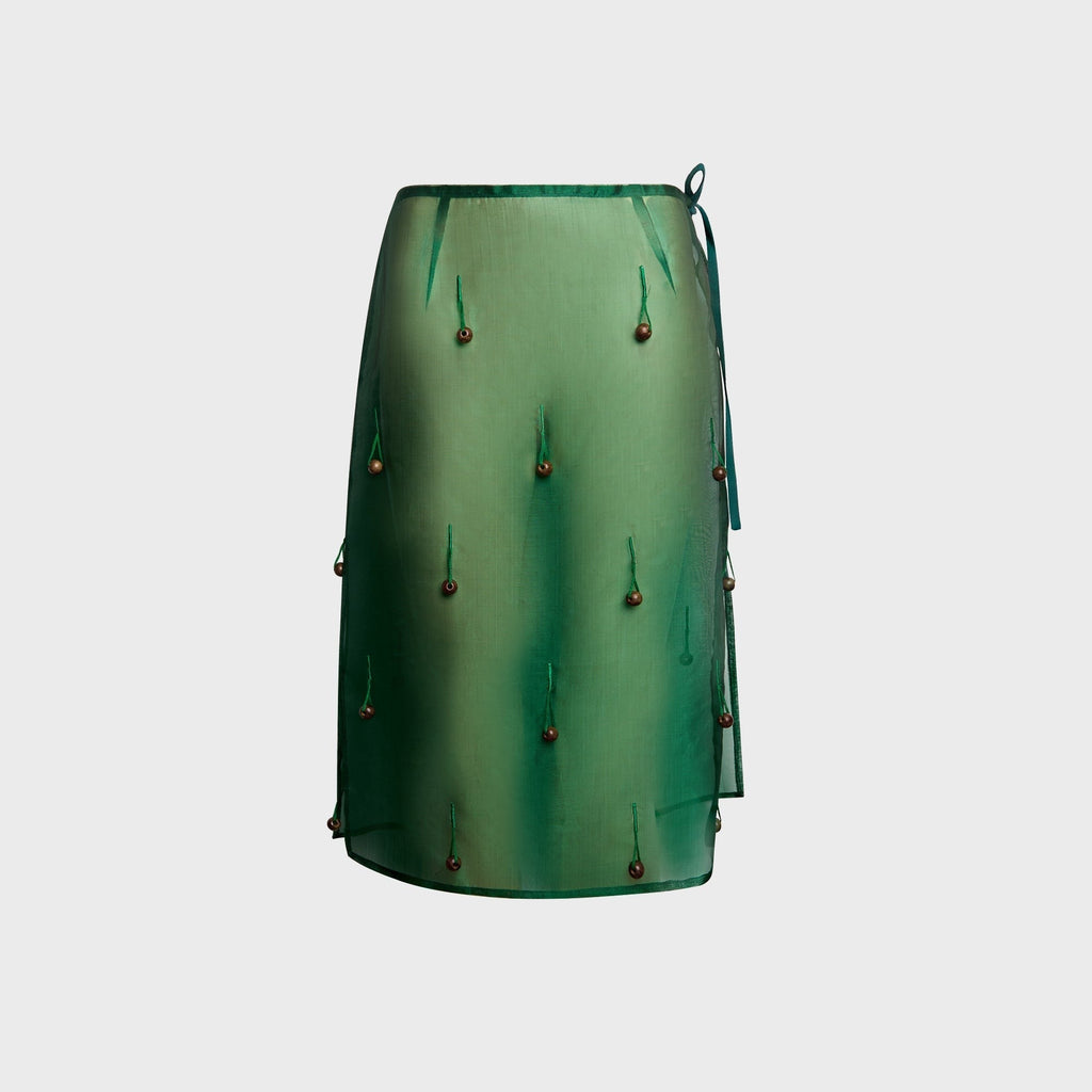 Tae Park Sheer Table Skirt - Emerald