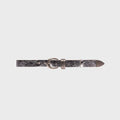 Black Suede Studio Ring Belt - Silver Crinkled Leather