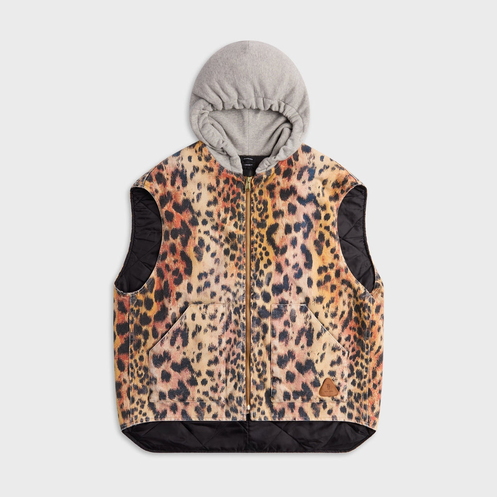 R13 Relaxed Workwear Vest - Vintage Orange Leopard