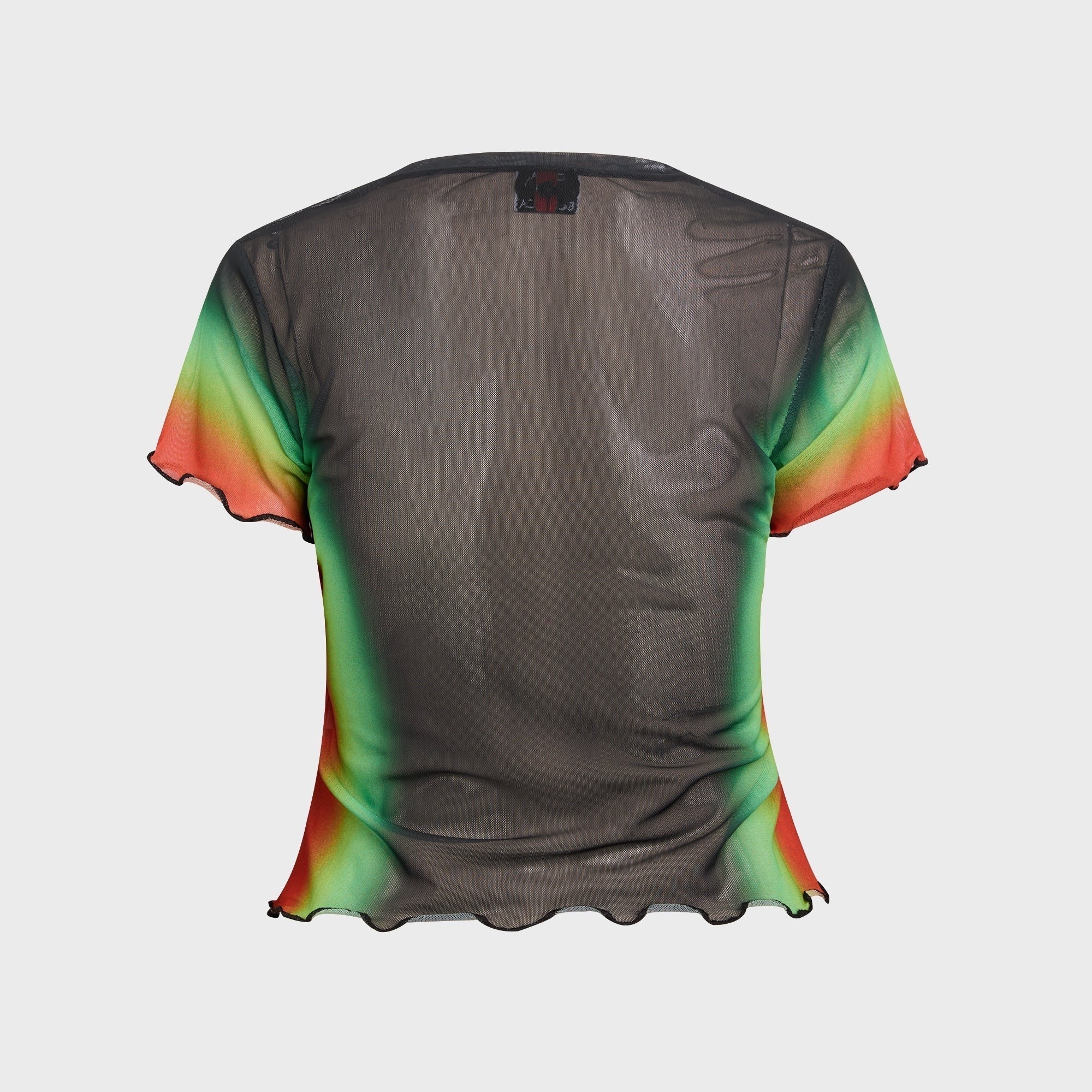 Casablanca Scallop Short Sleeve Printed Mesh Tee - Multi