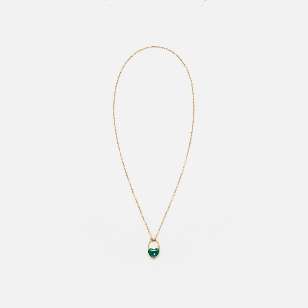 Yvonne Leon Collier Cadenas Coeur Couleur PM -Green / Yellow