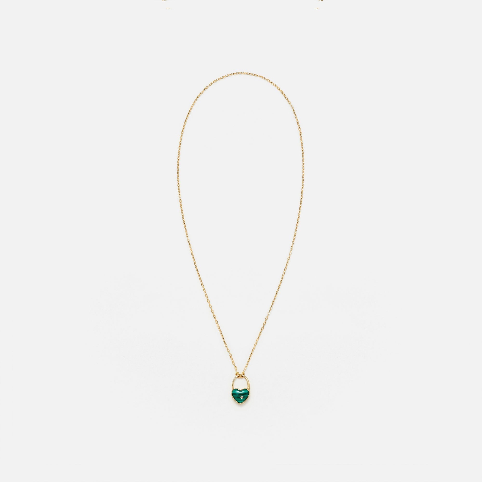 Yvonne Leon Collier Cadenas Coeur Couleur PM -Green / Yellow