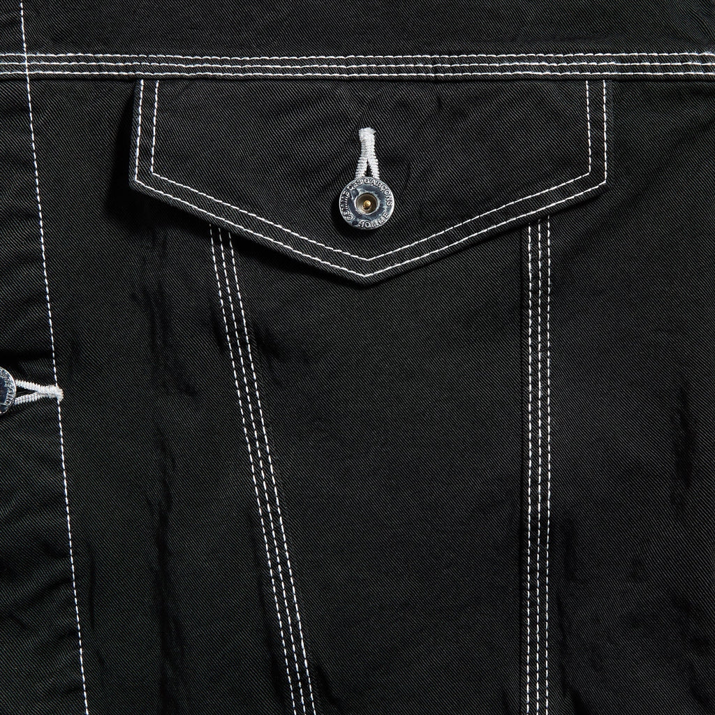 CDG Homme Top Stitch Trucker Jacket - Black