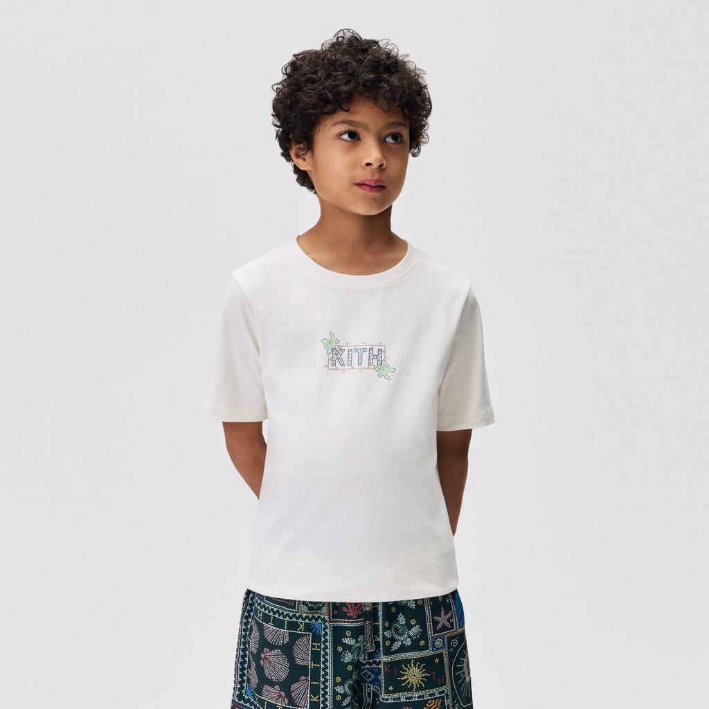 Kith Kids Beach Tile Classic Logo Graphic Tee - Silk
