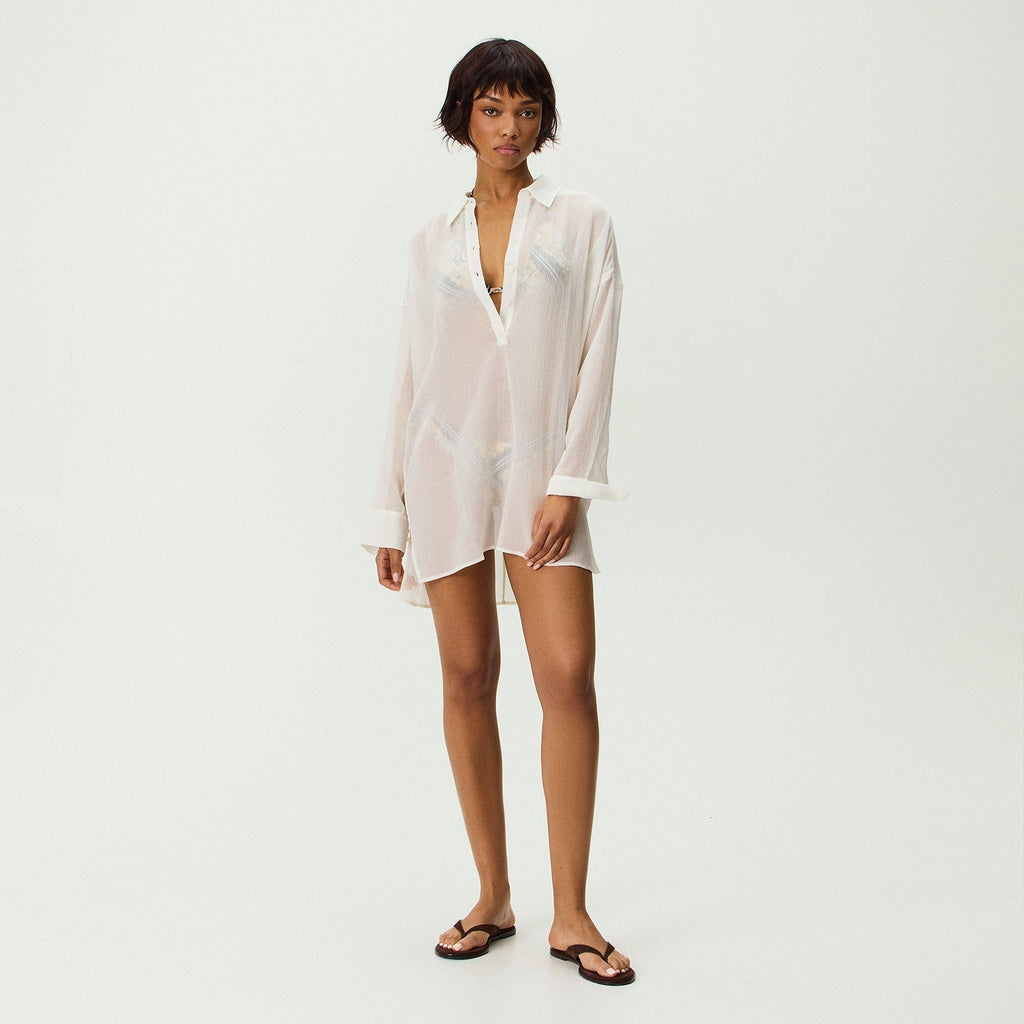 Kith Women Sarai Sheer Shirt Dress - Flutter