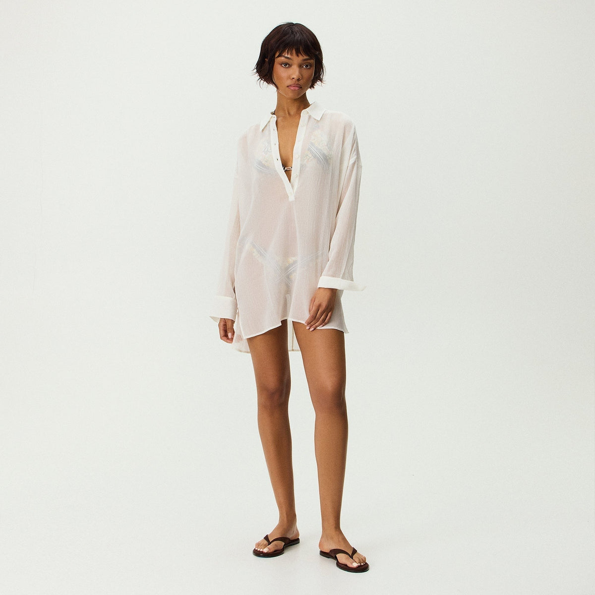 Kith Women Sarai Sheer Shirt Dress - Flutter