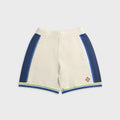 Casablanca Side-Stripe Crochet Short - White / Blue