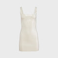 Fleur du Mal Knit Bodycon Mini Corset Dress - White