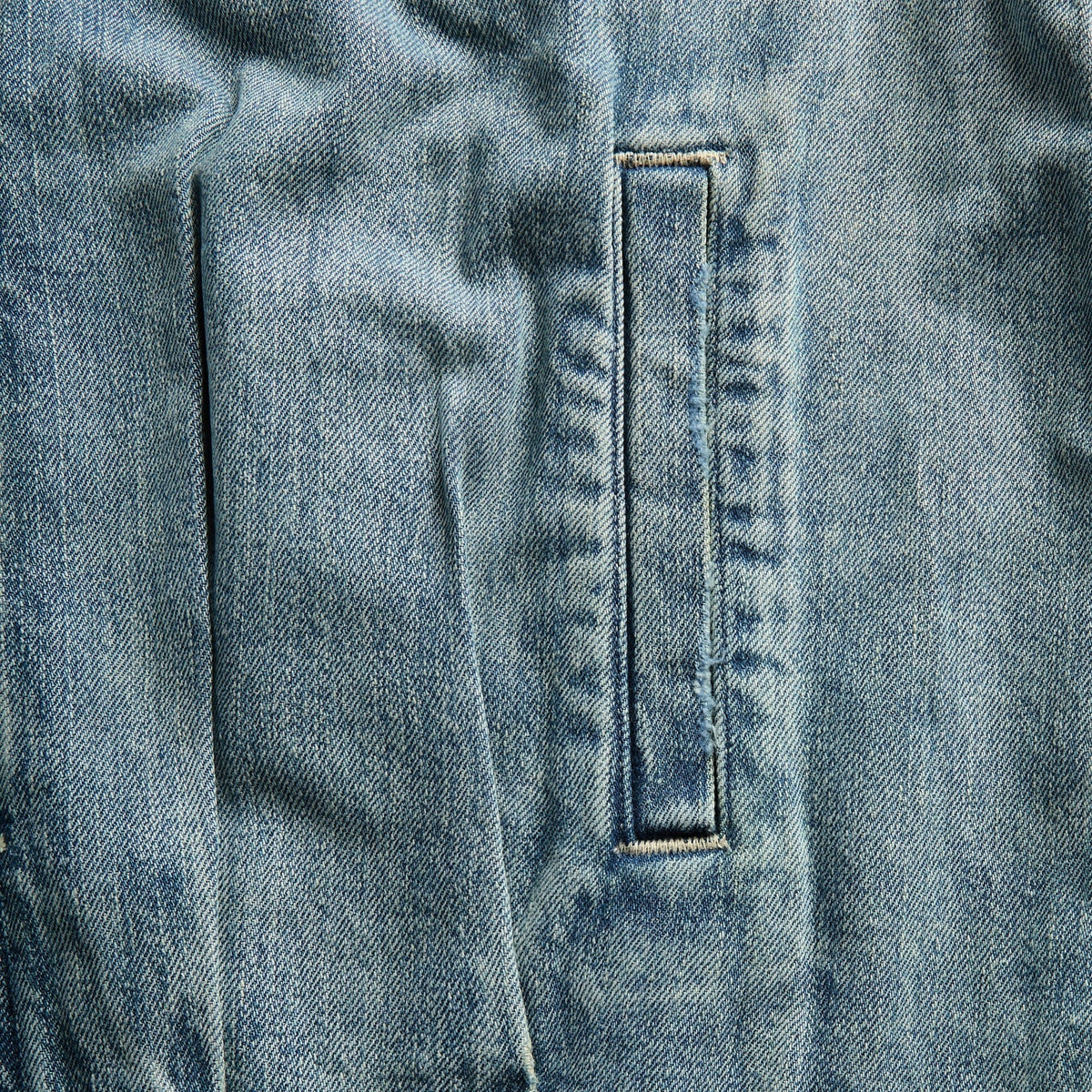 Auralee Faded Selvedge Light Denim Blouson - Light Indigo