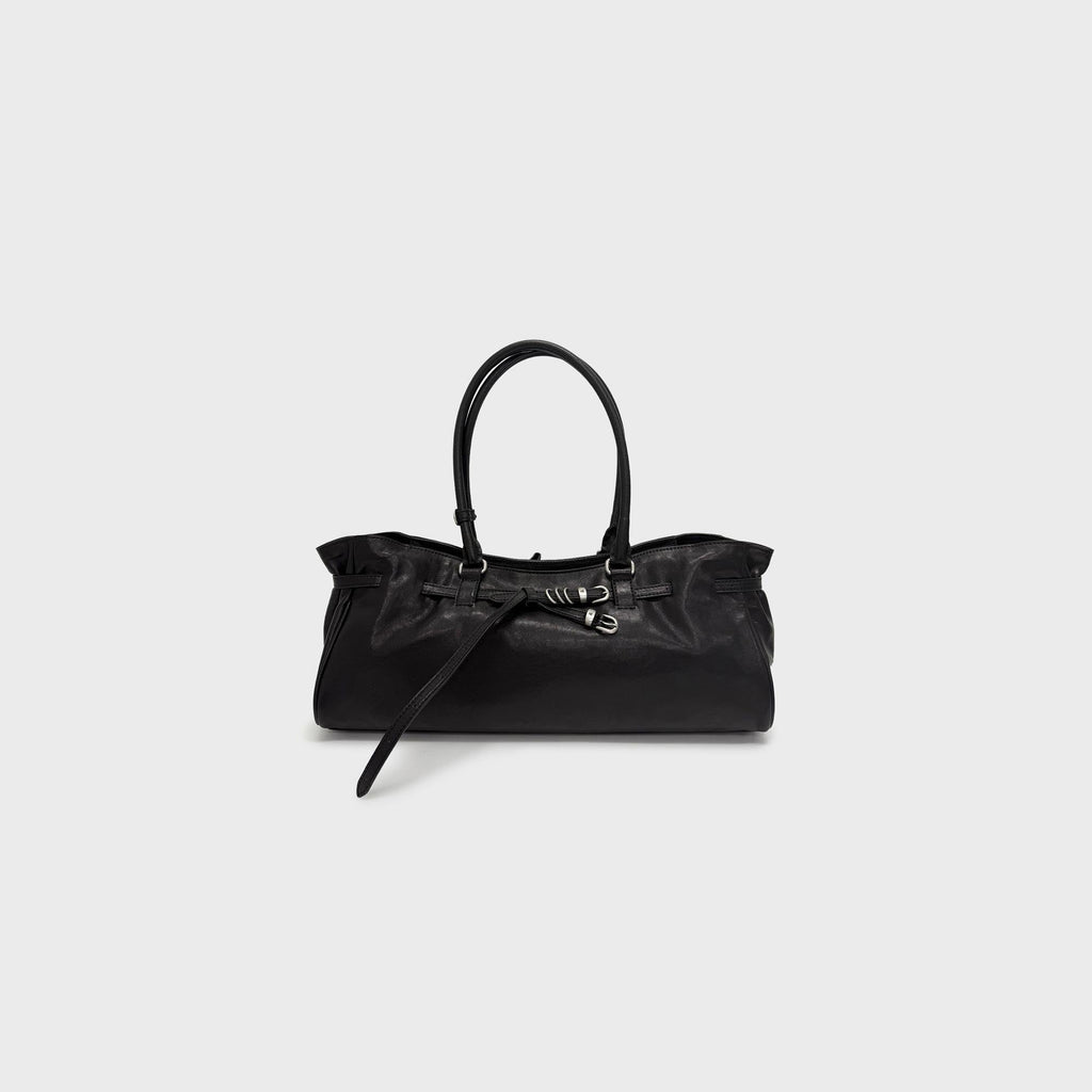 MARGESHERWOOD Soft Grandma Shoulder Bag - Black Pull Up