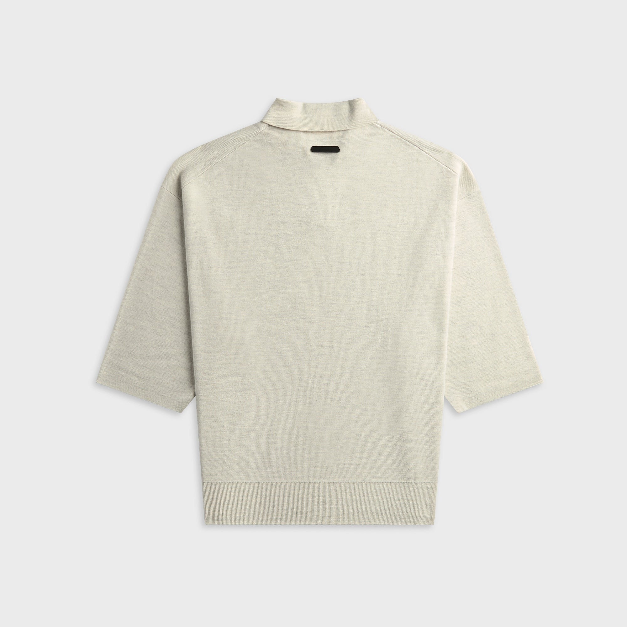 Essentials Signature 3/4 Sleeve 90s Knit Polo - Oatmeal Heather