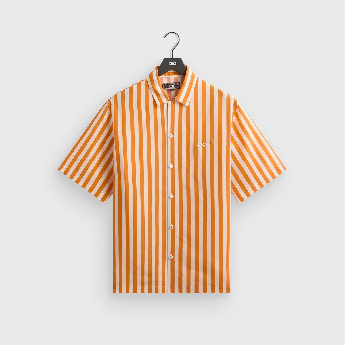 Kith Striped Thompson Camp Collar Shirt - Tiger