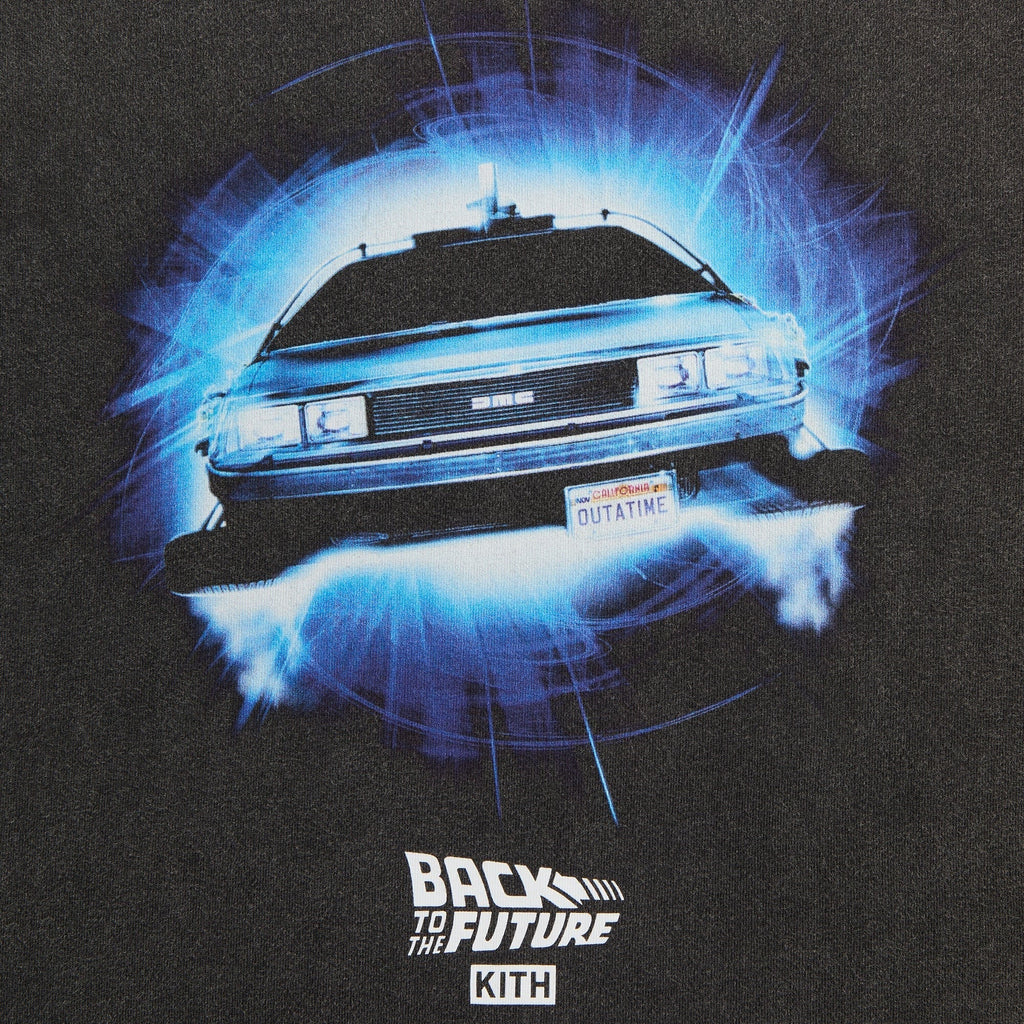 Kith for Back to the Future DeLorean Front Back Vintage Tee - Black