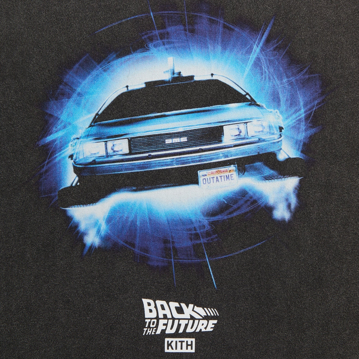 Kith for Back to the Future DeLorean Front Back Vintage Tee - Black