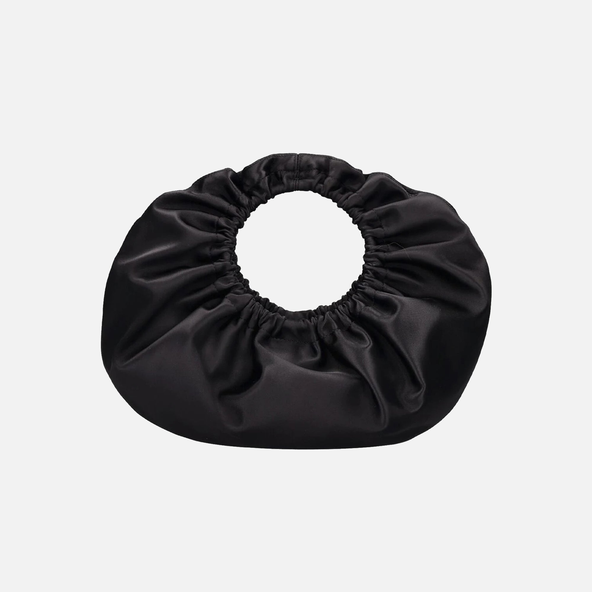 Alexander Wang Small Crescent Top Handle Satin Bag - Black