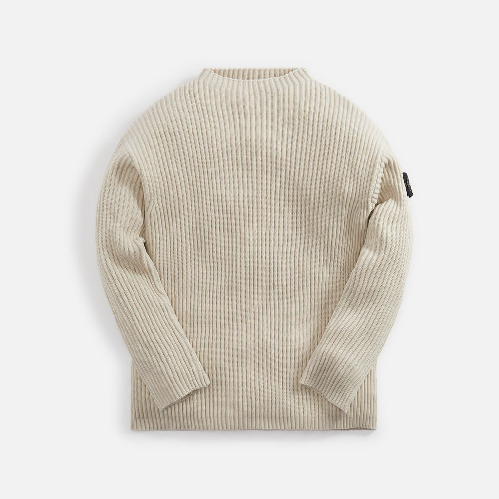 Stone Island Full Rib Wool Mockneck - Plaster