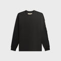 Metalwood Long Sleeve Moto Crewneck Top - Black