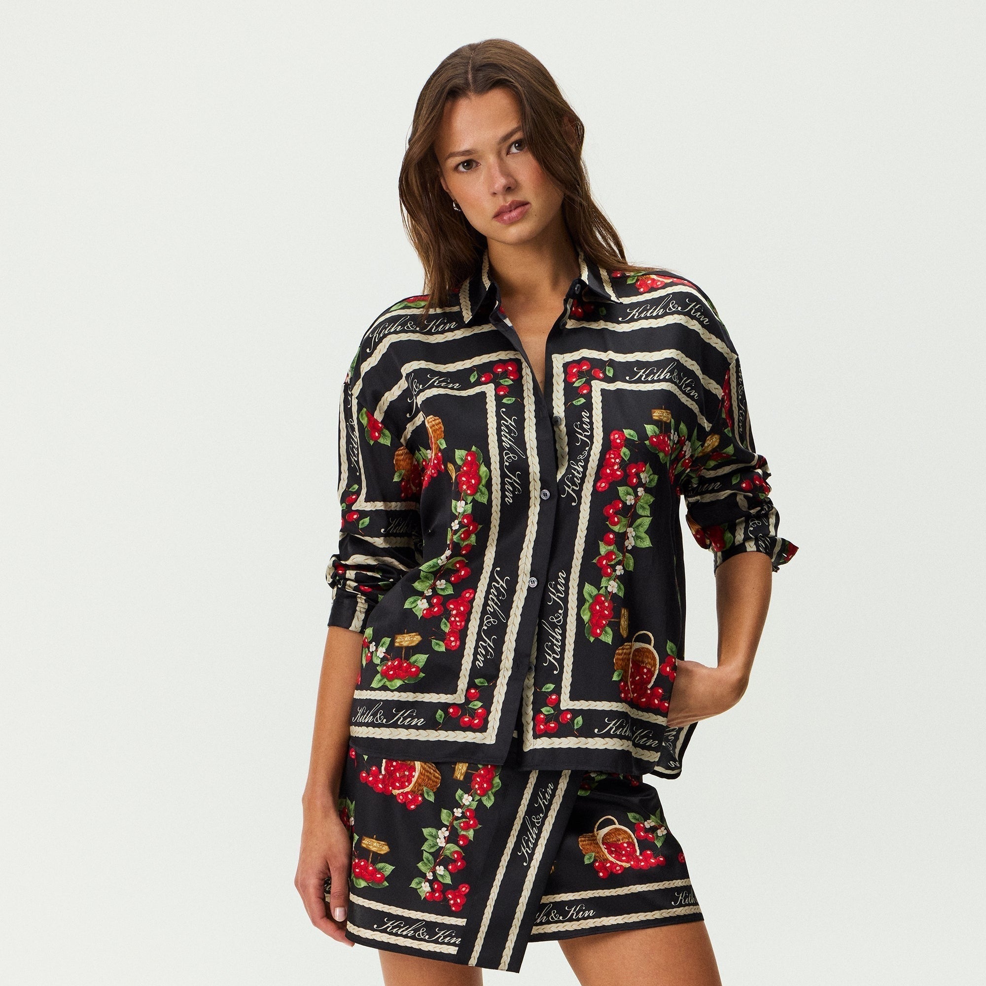 Kith Women Siena Cherry Button Up Shirt - Black