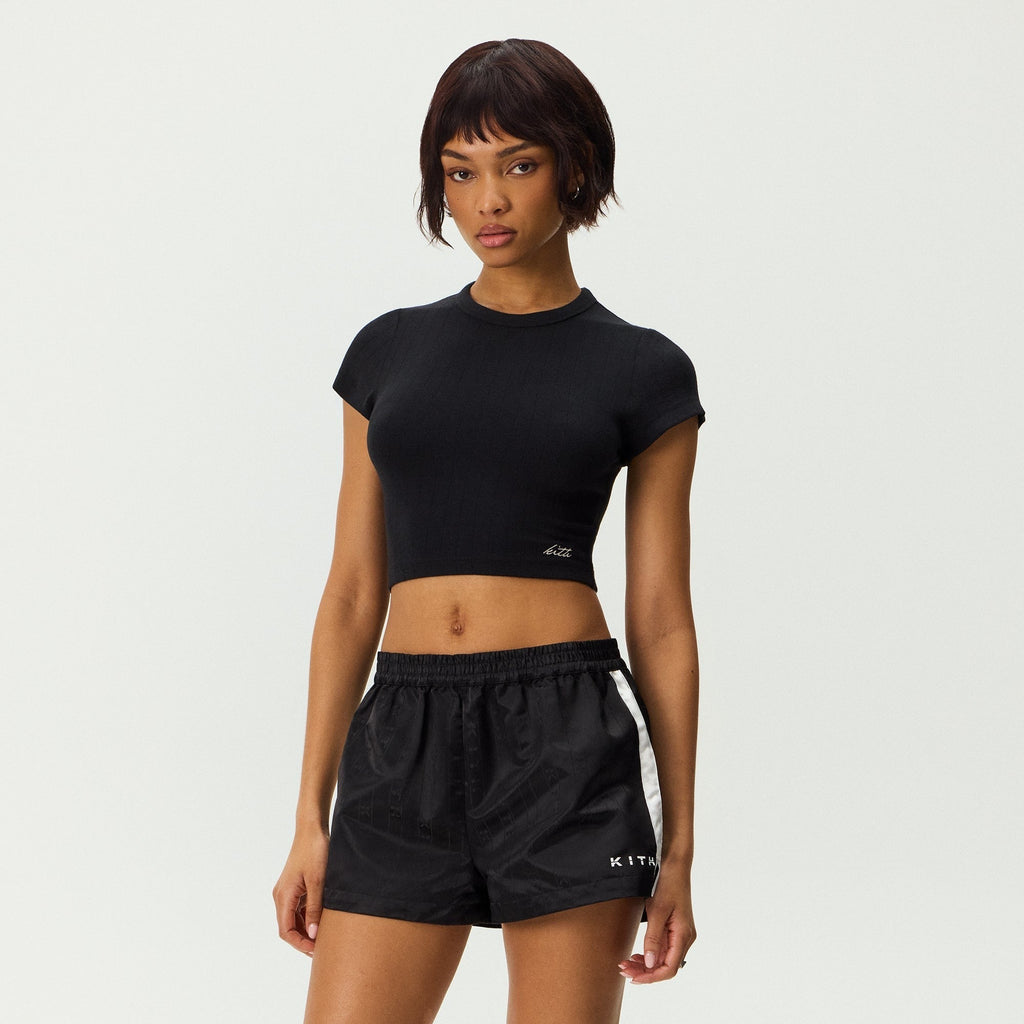 Kith Women Corvin Cap Sleeve Tee - Black