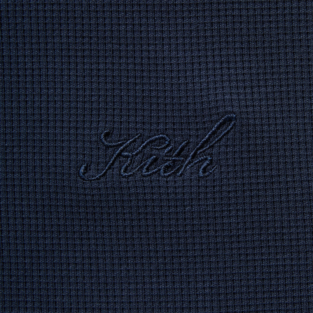 Kith Micro Waffle Long Sleeve Colby Pullover - Nocturnal