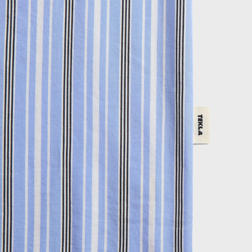 Tekla Poplin Long-Sleeved Pyjama Shirt - Stave Stripes