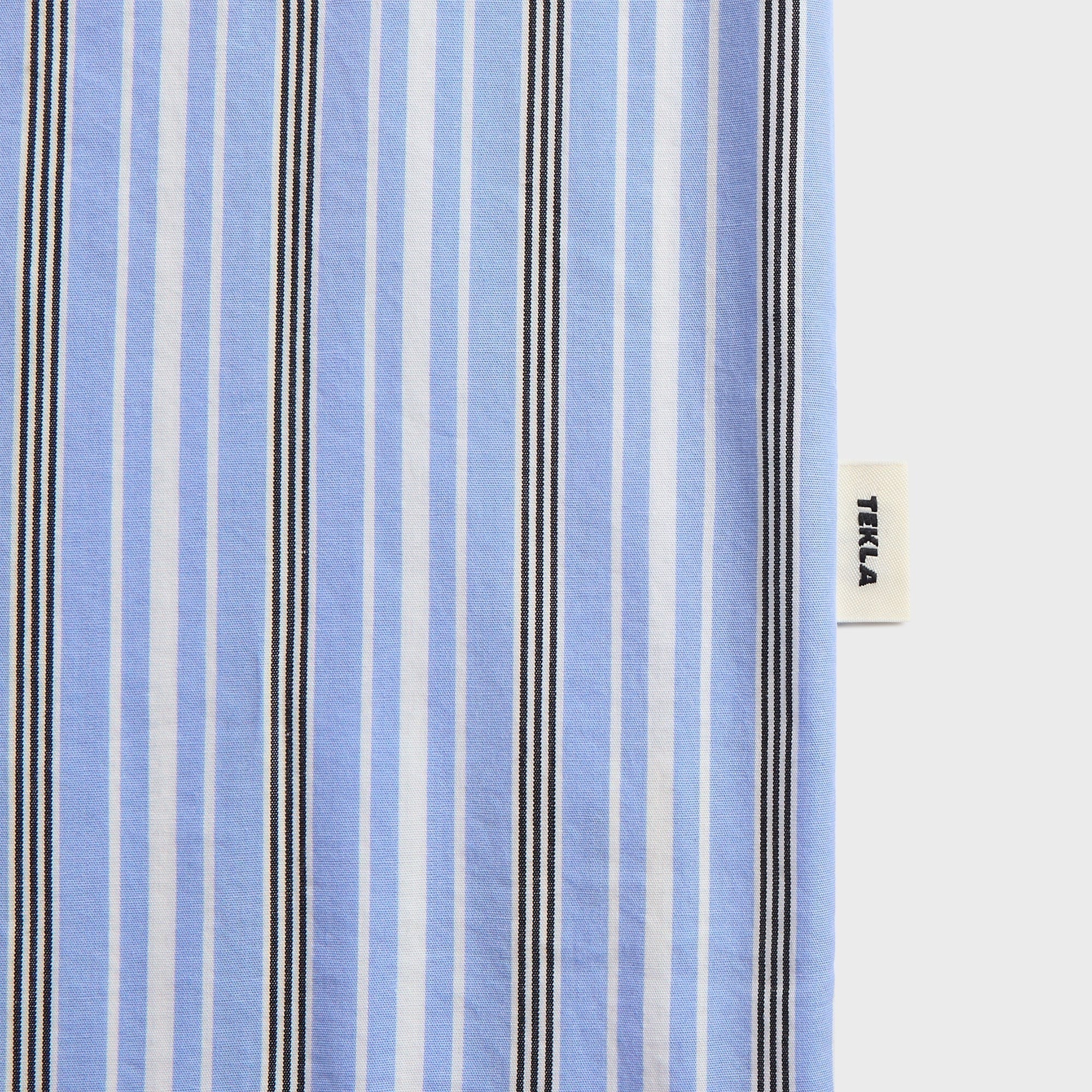 Tekla Poplin Long-Sleeved Pyjama Shirt - Stave Stripes